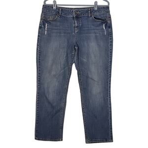 SIMPLY VERA VERA WANG Women's Jean's Straight Ankle, Medium Wash, Size 12